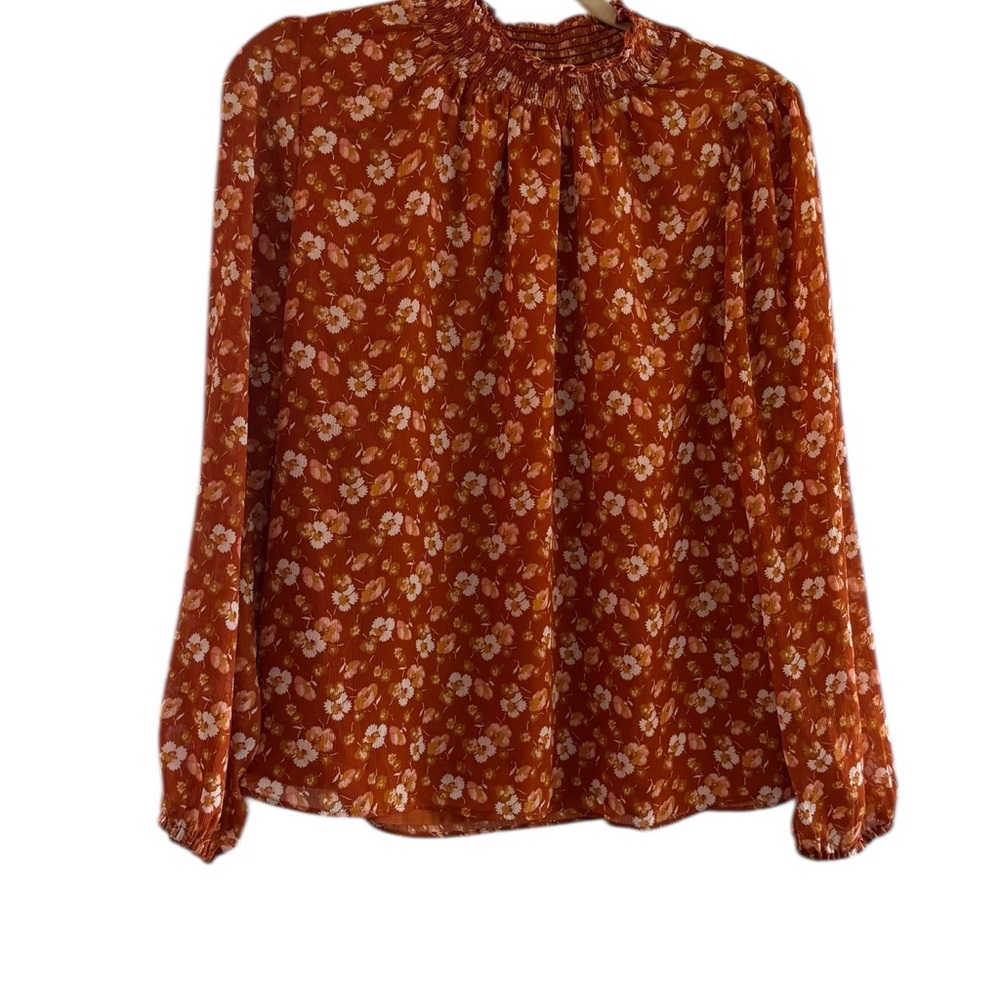 J. Crew Terracotta Floral Blouse